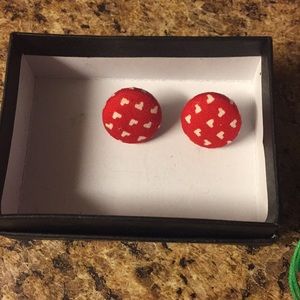 🎀Bundle 3 for $10!🎀 Hearts Fabric Earrings